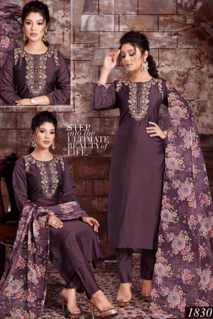 Deep Purple Color Salwar Kameez-SK0028