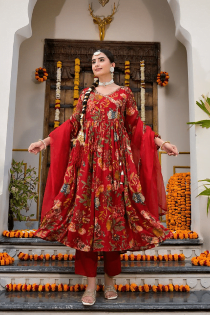 MAROON COLOR ANGRAKHA SALWAR SUIT -SK0080