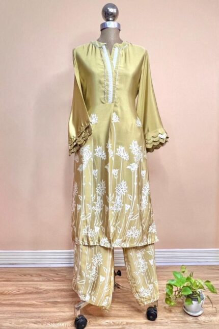 Stitched Salwar Kameez Suit – Golden