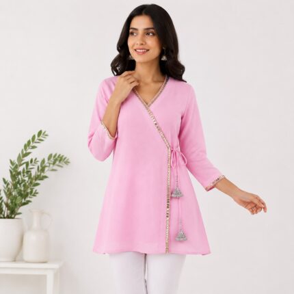 Moonlight Shimmer Kurti-LK101-Pink
