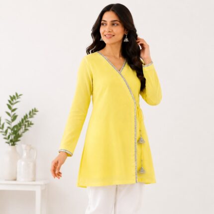 Moonlight Shimmer Kurti-LK101-Yellow